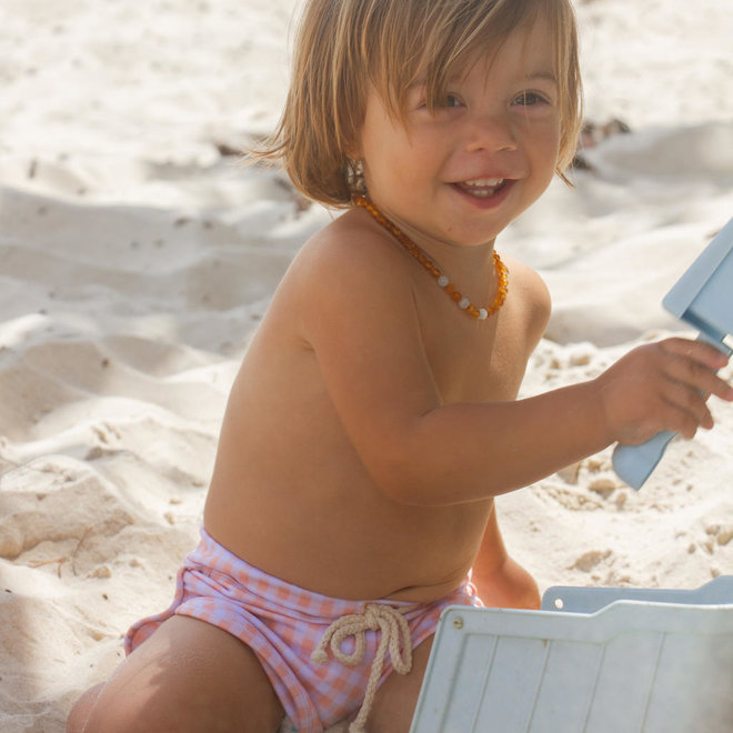 mesa swim trunks - apricot gingham