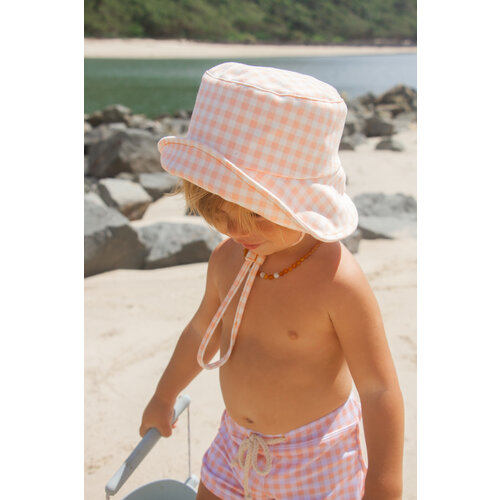 INA SWIM mesa swim trunks - apricot gingham