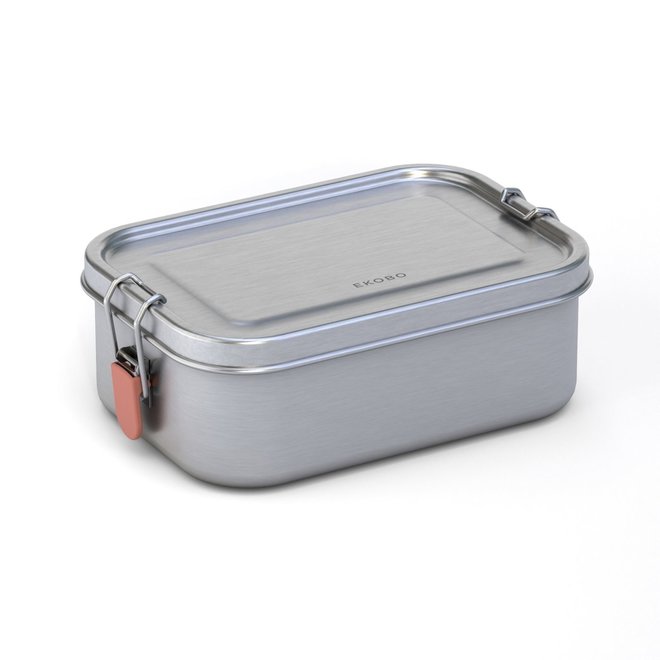 stainless steel lunch box with heat safe insert - terracotta