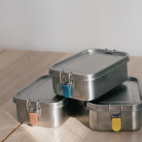 EKOBO stainless steel lunch box with heat safe insert - mimosa