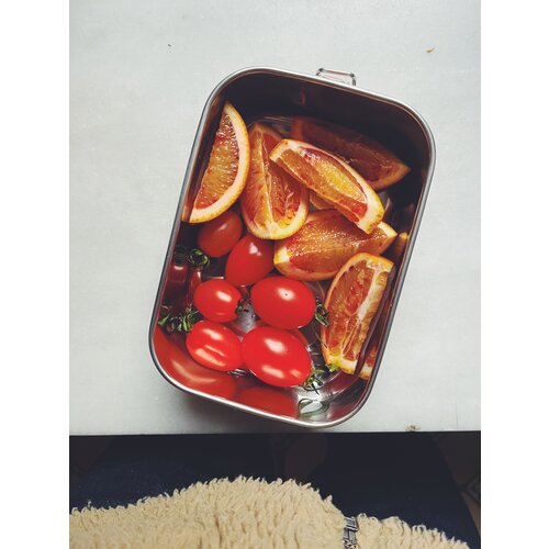 EKOBO stainless steel lunch box with heat safe insert - mimosa