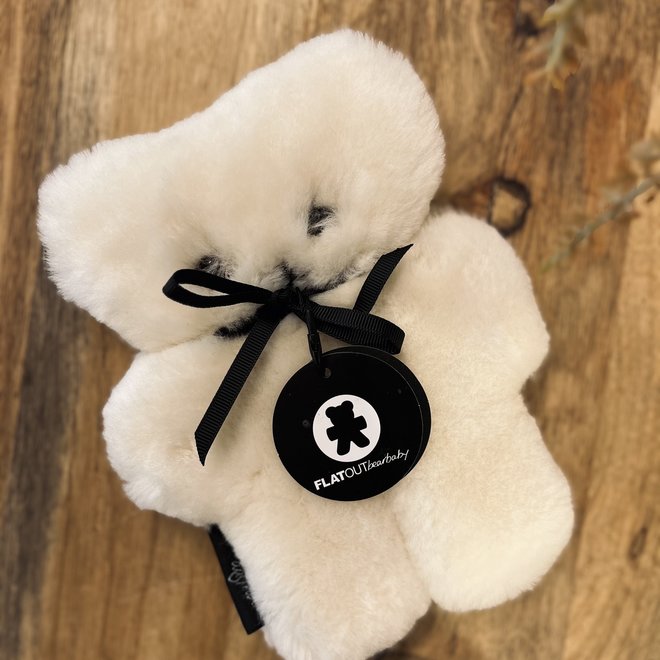 flatout sheepskin teddy bear - milk