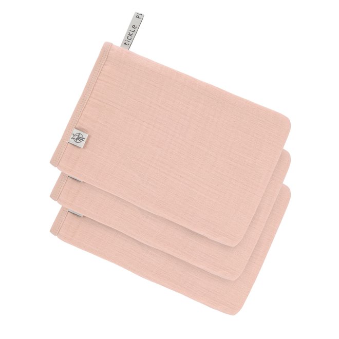 muslin wash glove - rose