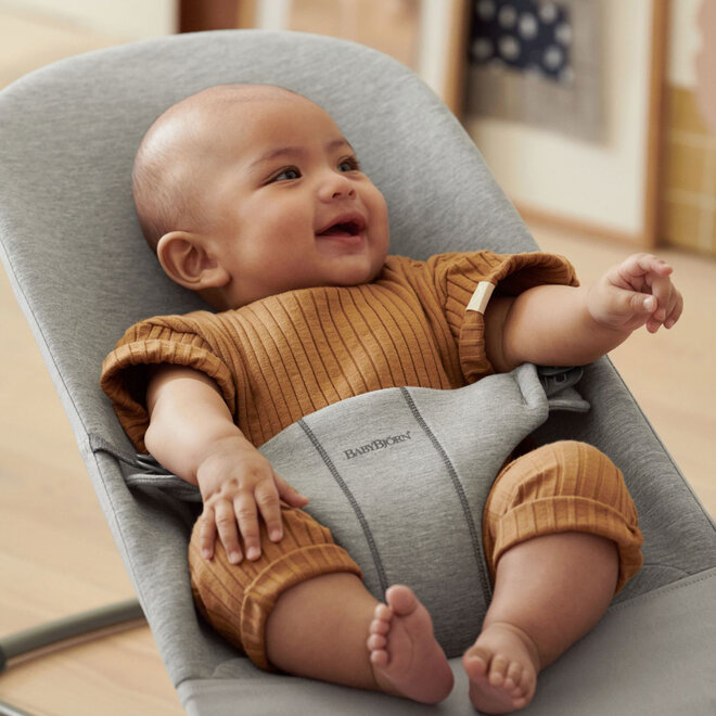 baby bouncer balance 3D jersey - light grey