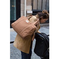RIVEDROITE darcy - diaper bag recycled coton - tobacco