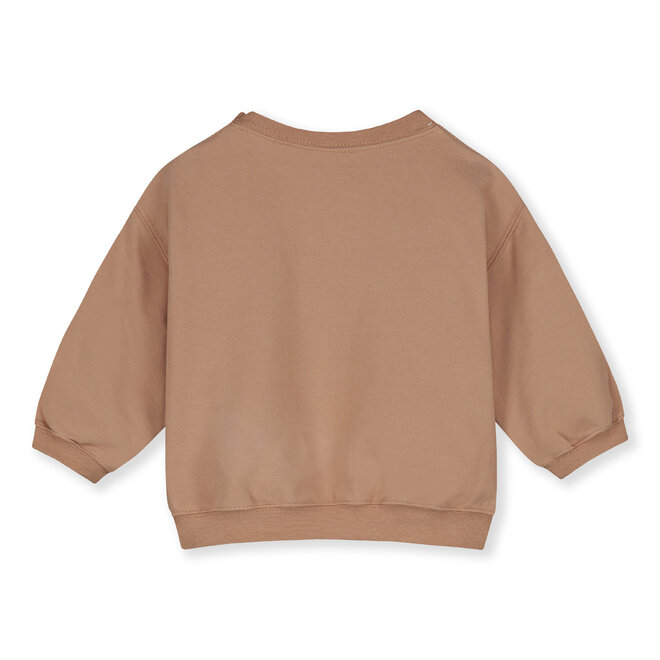 baby dropped shoulder sweater - biscuit