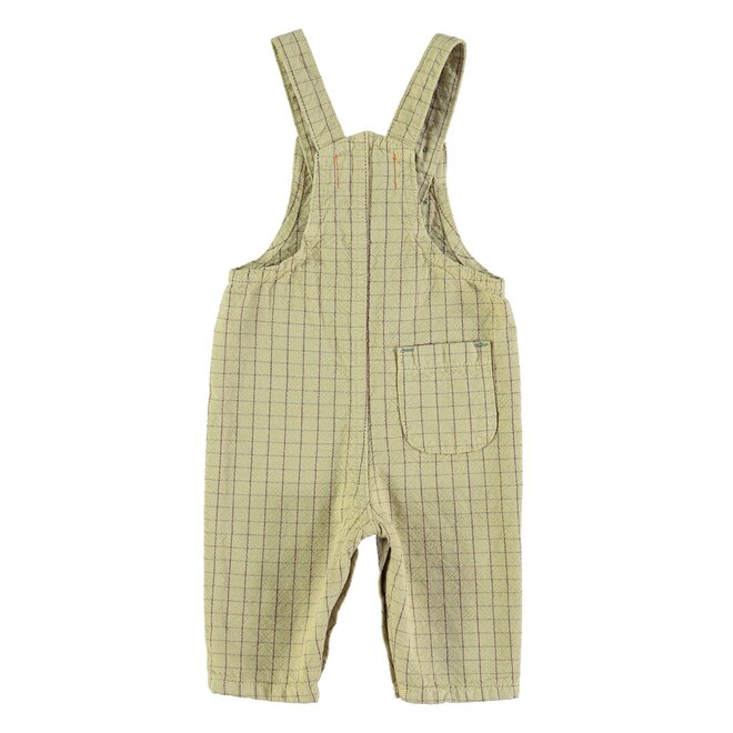 baby dungarees - sage green- checkered