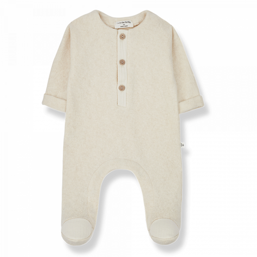 1+ IN THE FAMILY gaetan - extra soft fleece onesie - ecru