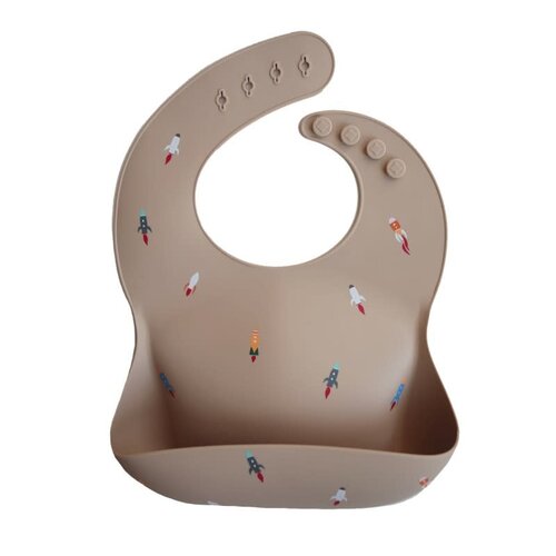 MUSHIE silicone bib - rocket