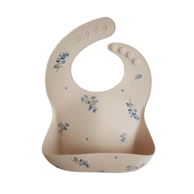 silicone bib - lilac flowers