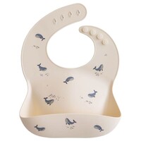 MUSHIE silicone bib - whales