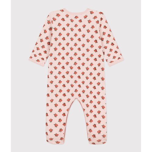 PETIT BATEAU velour sleepsuit with feet - flowers