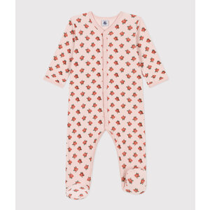 PETIT BATEAU velour sleepsuit with feet - flowers velour sleepsuit with feet - flowers
