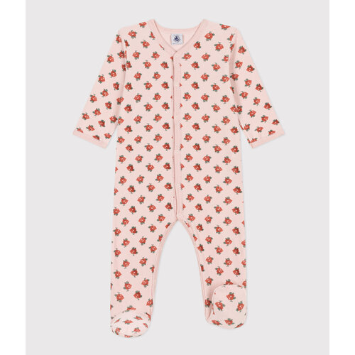 PETIT BATEAU velour sleepsuit with feet - flowers