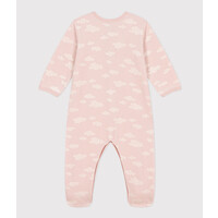 PETIT BATEAU velour sleepsuit with feet - clouds