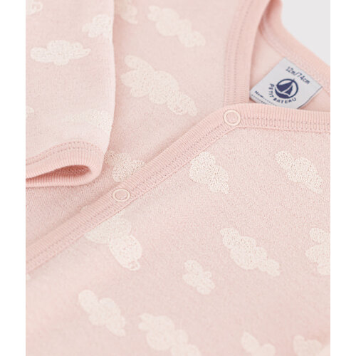 PETIT BATEAU velour sleepsuit with feet - clouds