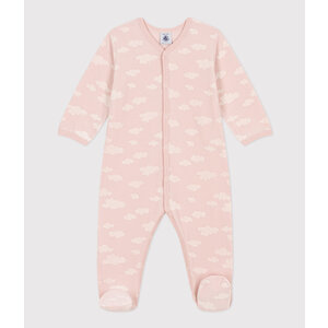 PETIT BATEAU velour sleepsuit with feet - clouds velour sleepsuit with feet - clouds