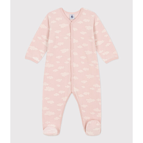 PETIT BATEAU velour sleepsuit with feet - clouds