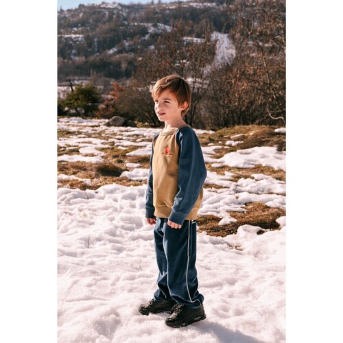 WE ARE KIDS sweater henri fleece - toffee/midnight blue