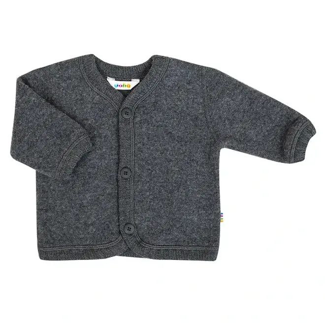 cardigan/jacket - dark grey - 100% soft wool