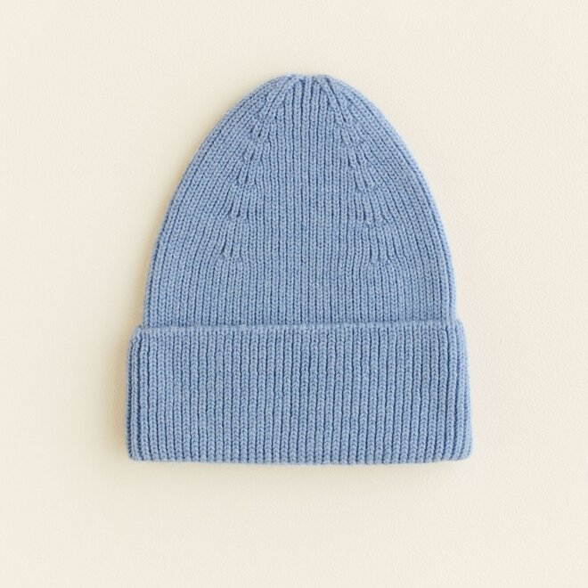 beanie fonzie - adult - light blue