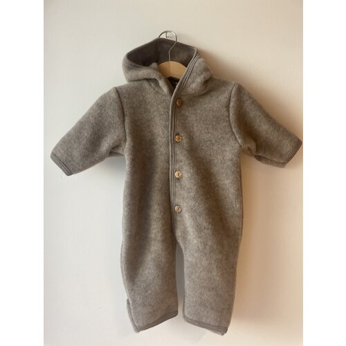 ENGEL NATUR hooded overall - walnut mélange