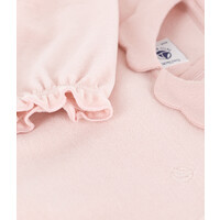 PETIT BATEAU velvet onesie with collar - pink