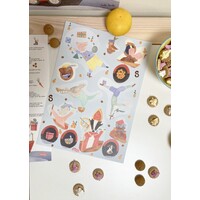 aftelkalender sint & piet A3 + stickervel A4 STUDIO BERTHA aftelkalender sint & piet A3 + stickervel A4