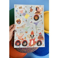 aftelkalender sint & piet A3 + stickervel A4 STUDIO BERTHA aftelkalender sint & piet A3 + stickervel A4