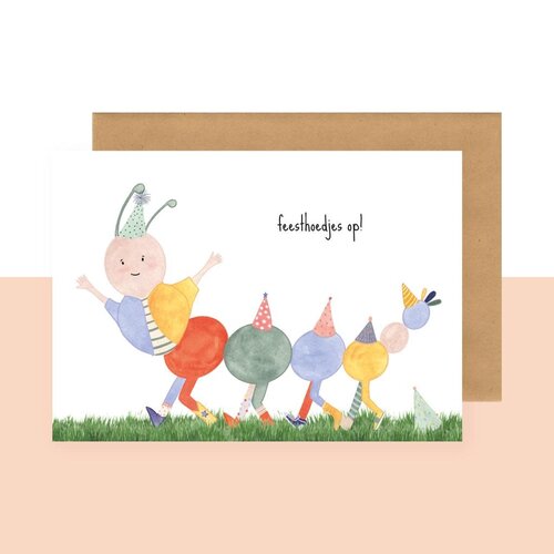 STUDIO BERTHA card - feesthoedjes op