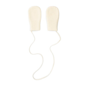 baby knitted mittens - cream