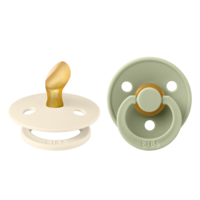 BIBS 2 pack latex - 0-6m anatomical - sage/ivory