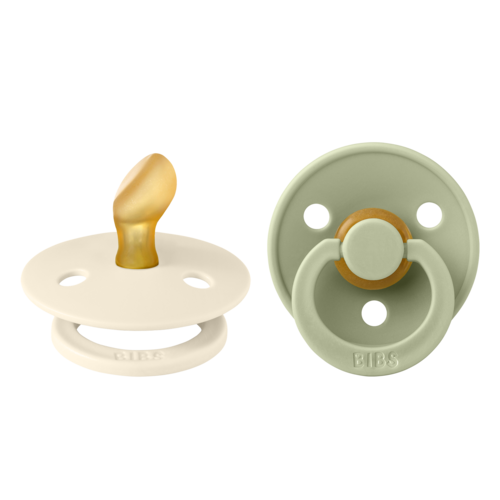 BIBS 2 pack latex - 0-6m anatomical - sage/ivory