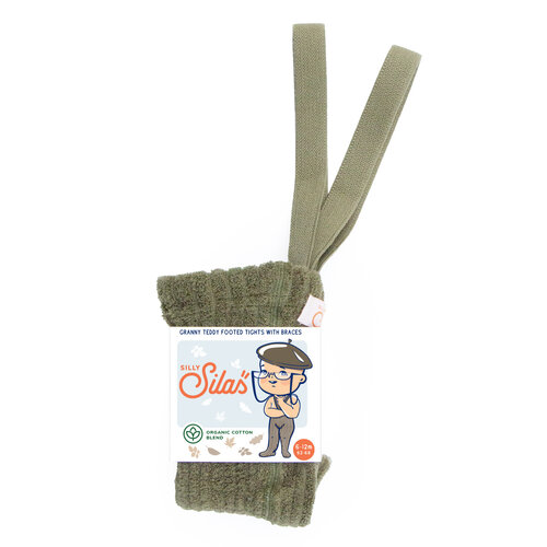 SILLY SILAS footed granny tights - olive