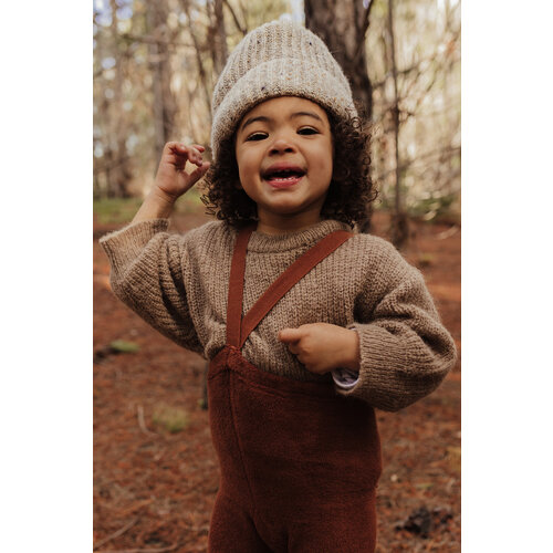 SILLY SILAS footless teddy cotton tights - cinnamon