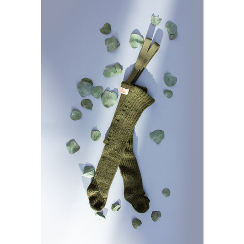 SILLY SILAS footed granny tights - olive