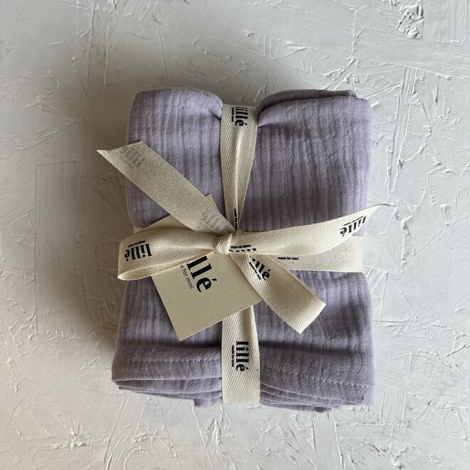 3-pack muslin cloths - lavender