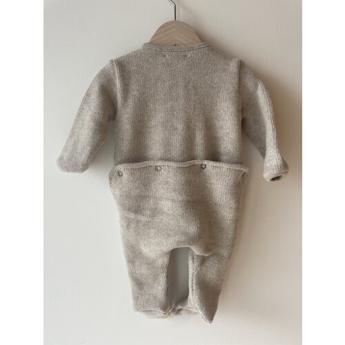 PEQUENO TOCON fleece onesie with feet - beige