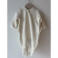PEQUENO TOCON fleece onesie with feet - natural