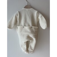 PEQUENO TOCON fleece onesie with feet - natural