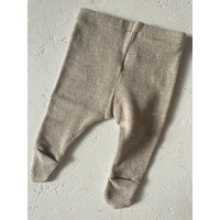 PEQUENO TOCON soft fleece footed pants - tan