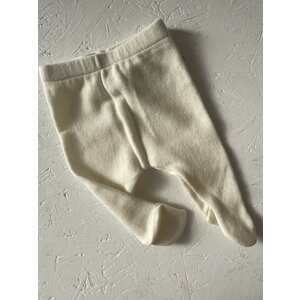 soft fleece footed pants - natural