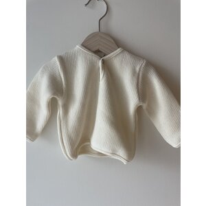 soft fleece sweater with buttons - natural