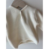 PEQUENO TOCON soft fleece sweater with buttons - natural