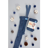 SILLY SILAS footless granny cotton tights - steel blue blend