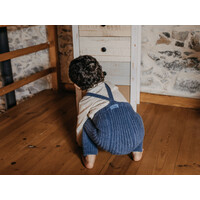 SILLY SILAS footless granny cotton tights - steel blue blend