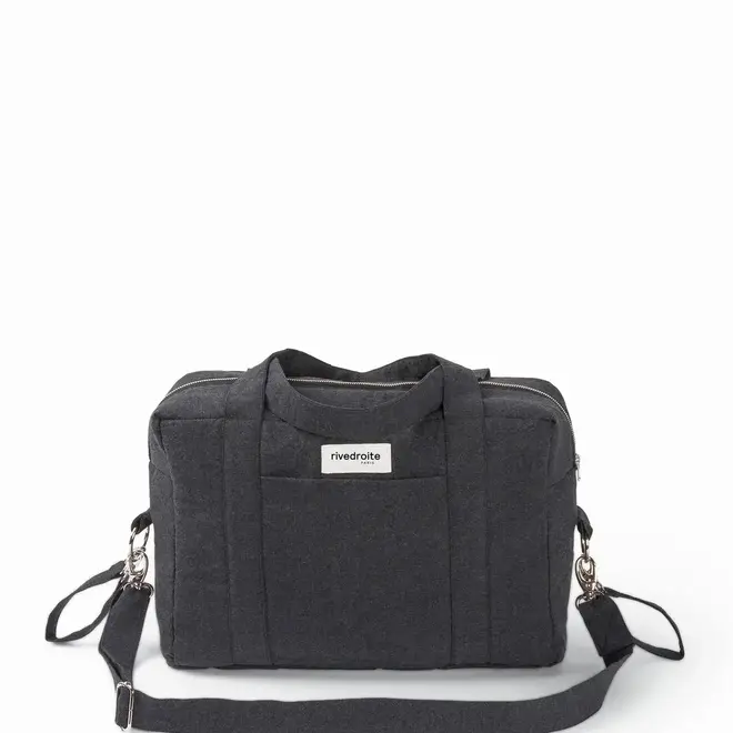 darcy - diaper bag recycled coton - black