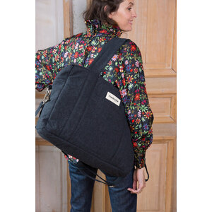 darcy - diaper bag recycled coton - black