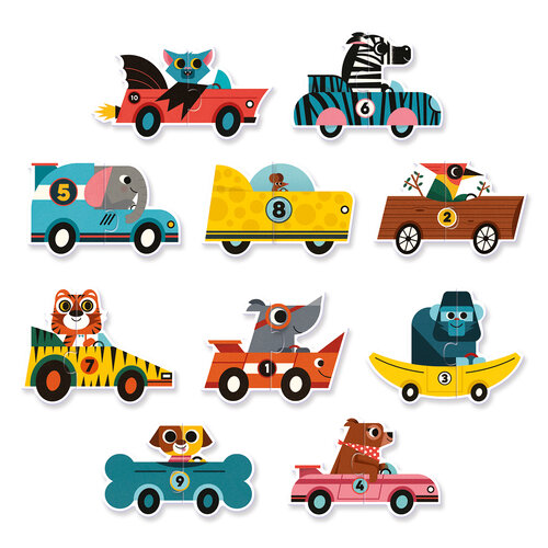 DJECO duo puzzel race auto's