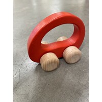 GOKI wooden car with handle - red